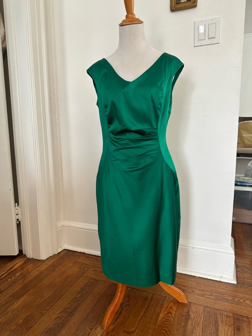 Ralph Lauren Emerald Green Cap-Sleeve Sheath Dress